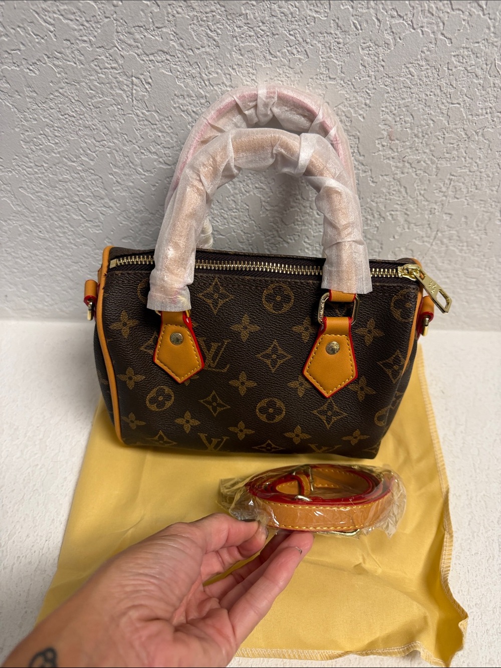 NWT- Brown and Tan small Satchel crossbody bag